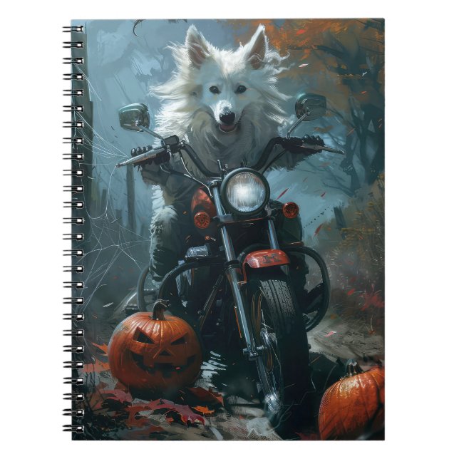 Caderno Espiral Eskimo Americano Andando Motocicleta Assustador (Frente)