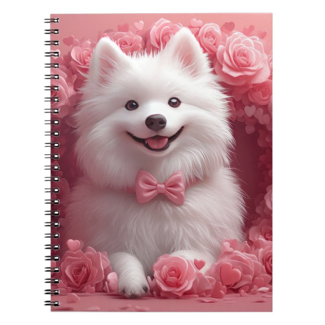 Caderno Espiral Eskimo americano com Rosas - Dia de os namorados (Frente)