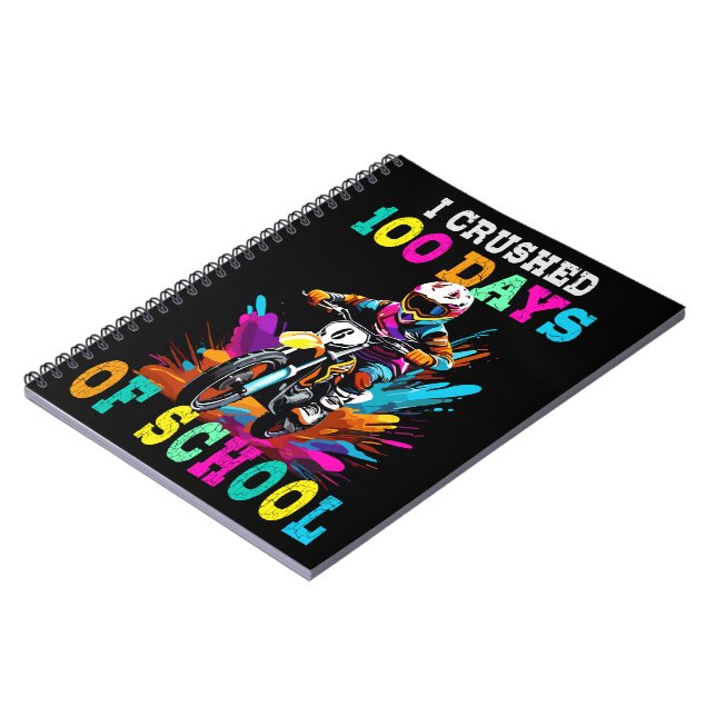 Caderno Espiral Esmagei 100 dias na escola Motocross (Left Side)