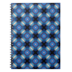 Caderno Espiral Espaçamento Azul Geométrico