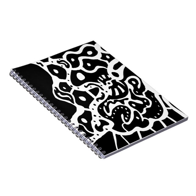 Caderno Espiral "Espaço" Arte de Abstrato B&W (Lado Direito)