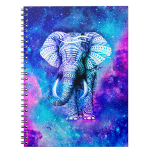Caderno Espiral Espaço da Nebulosa do Elefante hipster