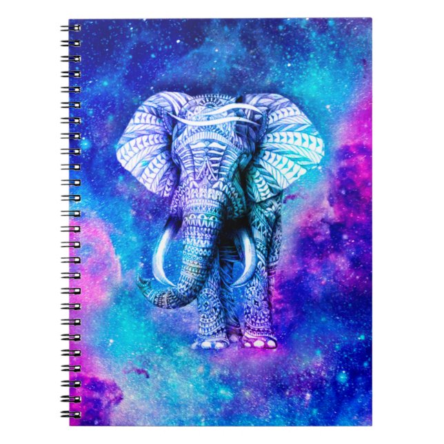 Caderno Espiral Espaço da Nebulosa do Elefante hipster (Frente)