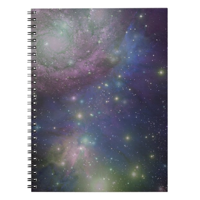 Caderno Espiral Espaço, estrelas, galáxias e nebulosa (Frente)