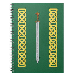 Caderno Espiral Espada Celta Antiga e Knotwork
