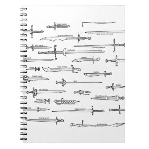 Caderno Espiral Espadas e Armas Medievais