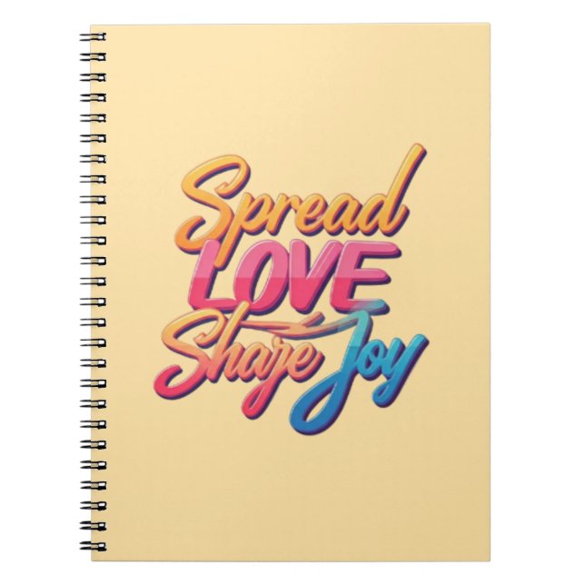 Caderno Espiral "Espalhe Amor, Compartilhe Alegria" (Frente)