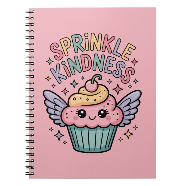 Caderno Espiral Espalhe Bondade | Cupcake (Frente)