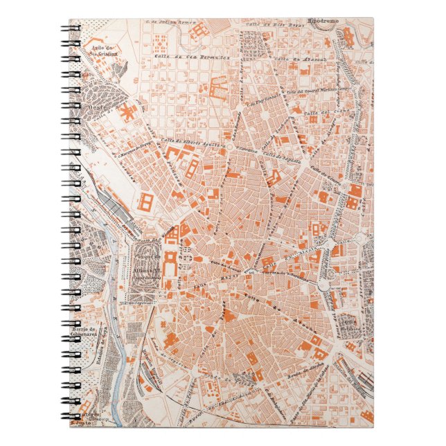 Caderno Espiral Espanha: Mapa de Madrid, C1920 (Frente)