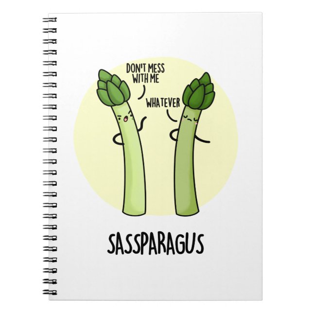 Caderno Espiral Espargo Fofo Espargo Legume Piada (Frente)