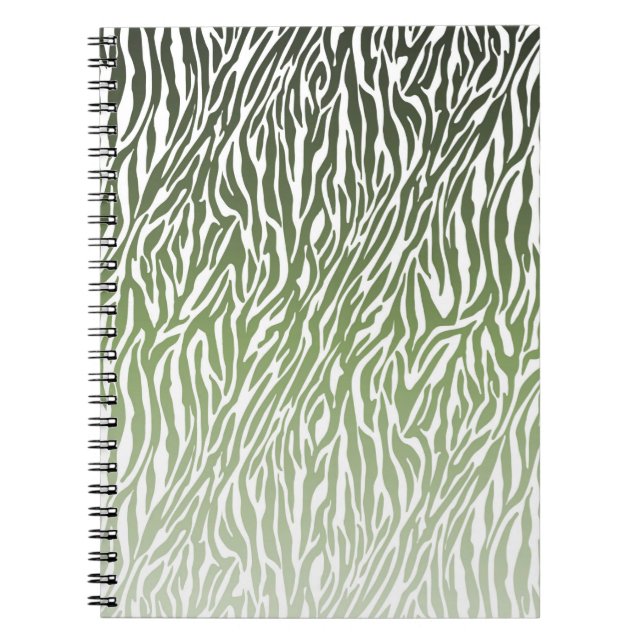Caderno Espiral Espelho de Impressão de Zebra Verde Selvagem (Frente)