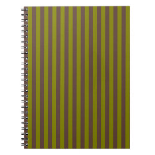 Caderno Espiral Espelho liso em castanho de chocolate e verde-azei