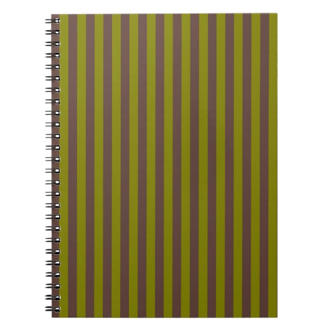 Caderno Espiral Espelho liso em castanho de chocolate e verde-azei (Frente)