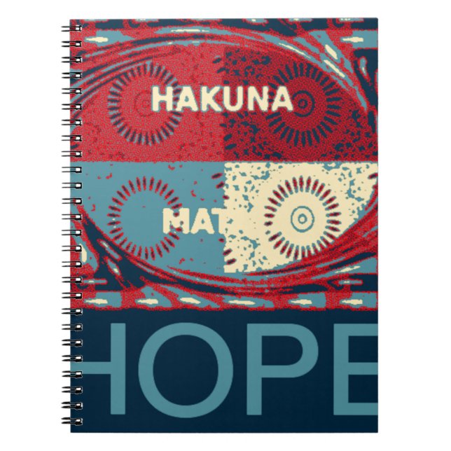 Caderno Espiral Esperança pacífica: Um Design Calmante Hakuna Mata (Frente)
