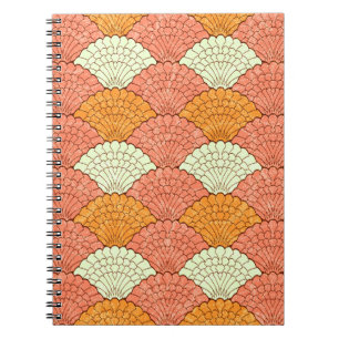 Caderno Espiral Espetáculo de Shell: Padrões do mar de Abstrato