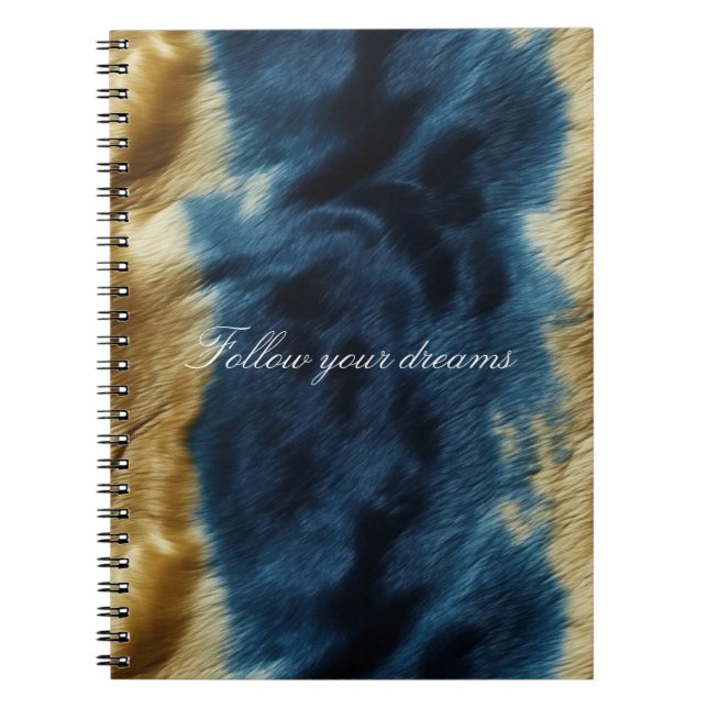 Caderno Espiral Espinho Dourado Azul (Frente)