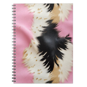 Caderno Espiral Espinho Dourado branco preto-rosa