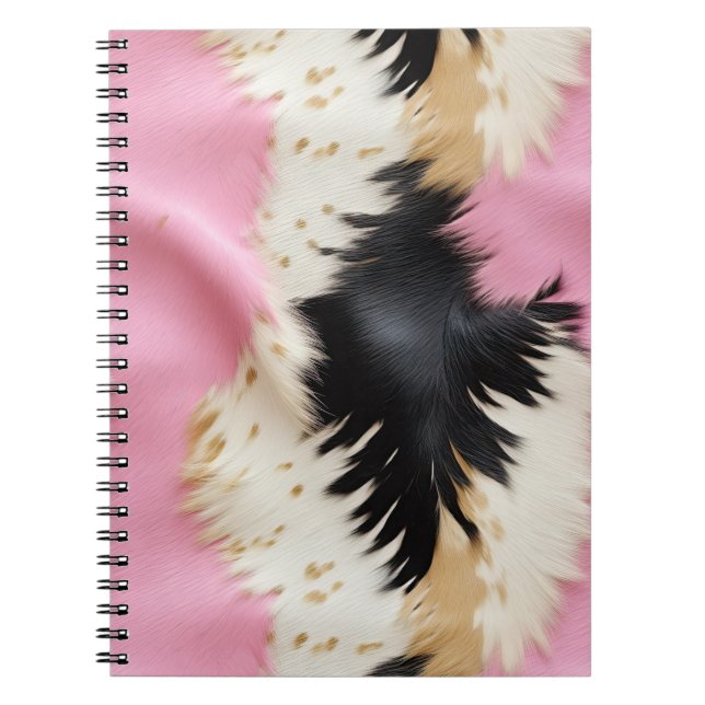 Caderno Espiral Espinho Dourado branco preto-rosa (Frente)