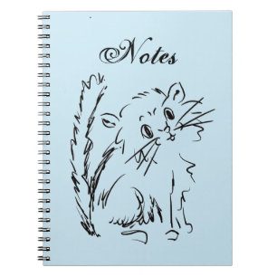 Caderno Espiral Espiral Azul de Cartoon Gatinho