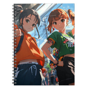 Caderno Espiral Espiral Bela de Notebook de Garota Japonesa