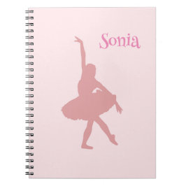Caderno Espiral Espiral da Escola Ballerina Personalizada Elegante