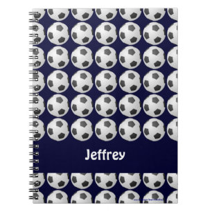 Caderno Espiral Espiral de Nome Personalizado da Bola de Futebol