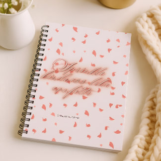 Caderno Espiral Espiral de Petais Rosa Motivacional