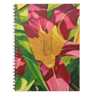 Caderno Espiral Espiral floral do Tiger oculto