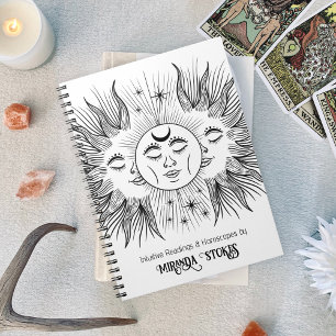 Caderno Espiral Espírito Celestial Sol & Lua Preto & Branco Modern