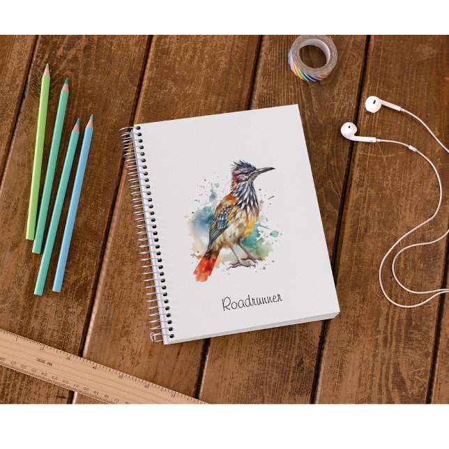 Caderno Espiral Espírito do Deserto, Roadrunner sob medida de Aqua (Criador carregado)