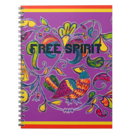 Caderno Espiral Espírito Livre de Arte do Pássaro norte