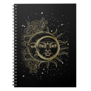 Caderno Espiral Espíritos da Lua Sun Luna Estrelas Aestéticas