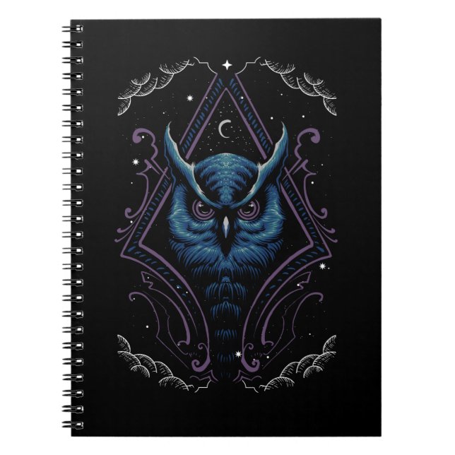 Caderno Espiral Espiritual Coruja Moon Birdwatch (Frente)