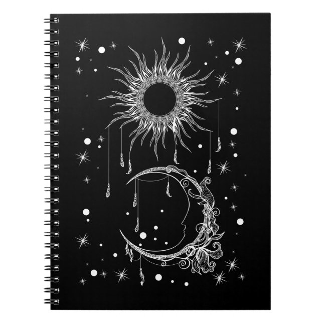 Caderno Espiral Espiritualidade Natureza Astronomia Sol Lua (Frente)