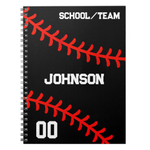 Caderno Espiral Esporte de Equipe Personalizado de Beisebol 