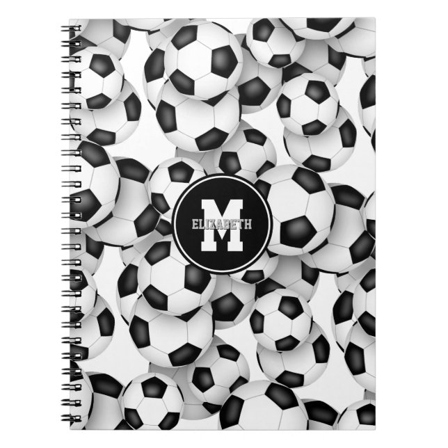 Caderno Espiral esportes de bolas de futebol para rapazes (Frente)