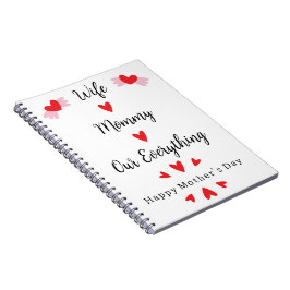 Caderno Espiral Esposa Mamãe Nosso Tudo Fofo Dia das Mães Doce