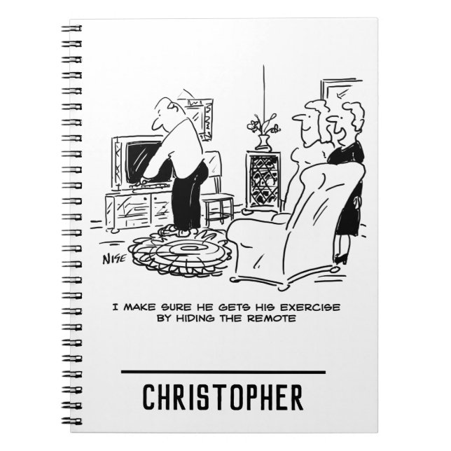 Caderno Espiral Esposa Oculta o controle remoto da TV (Frente)