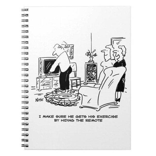 Caderno Espiral Esposa Oculta o controle remoto da TV (Frente)