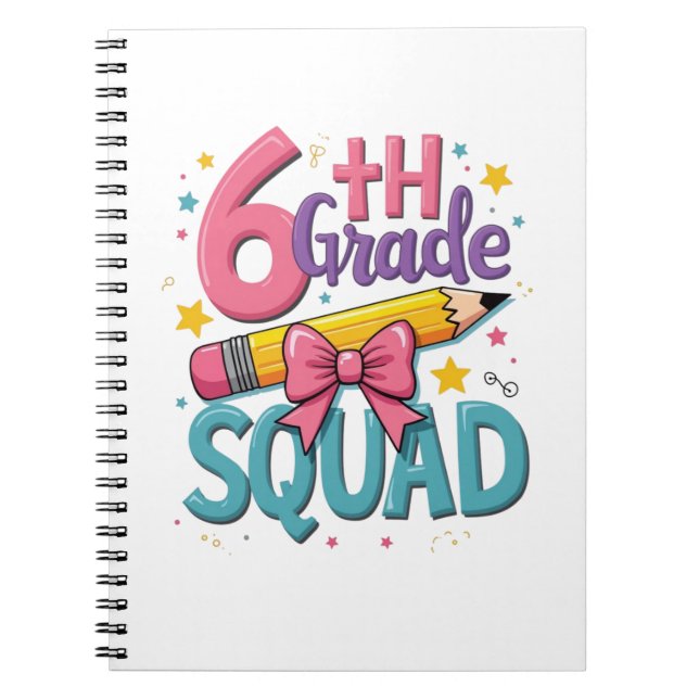 Caderno Espiral Esquadrão 6 de volta à escola (Frente)