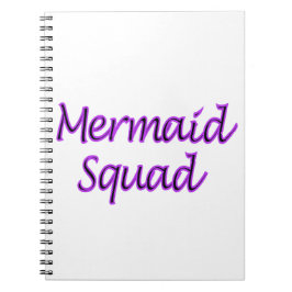 Caderno Espiral Esquadrão da Sereia em texto roxo