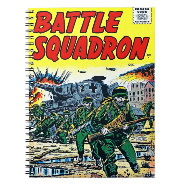 Caderno Espiral Esquadrão de Batalha de Helicóptero Vintage (Frente)