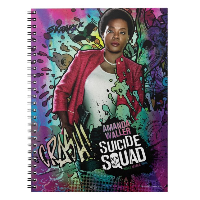 Caderno Espiral Esquadrão Suicida | Amanda Waller Character Grafit (Frente)