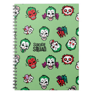 Caderno Espiral Esquadrão Suicida   Coringa Emoji Pattern