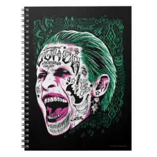 Caderno Espiral Esquadrão Suicida Desenho Da Cabeça De Joker Rid