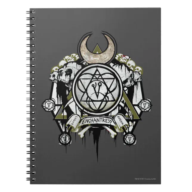 Caderno Espiral Esquadrão Suicida, Enchantress Símbolos Tatuagem