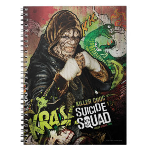 Caderno Espiral Esquadrão Suicida Grafite de Caracteres Croc da