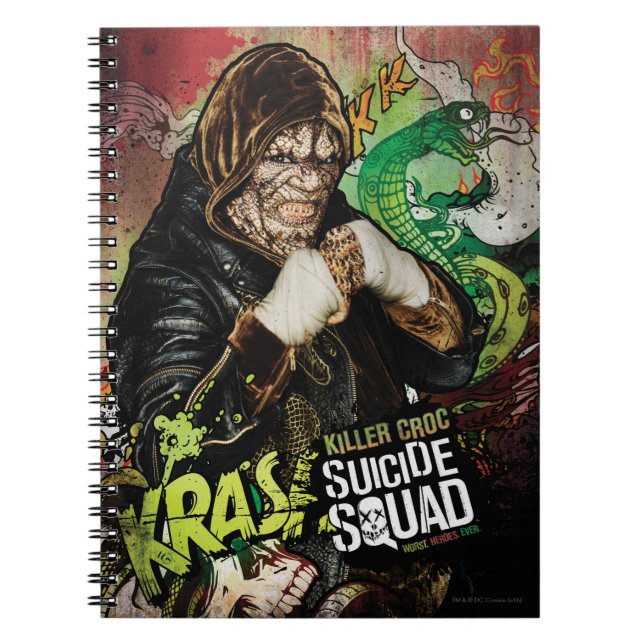 Caderno Espiral Esquadrão Suicida | Grafite de Caracteres Croc da  (Frente)