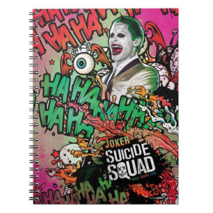 Caderno Espiral Esquadrão Suicida   Grafite de Caracteres de Joke