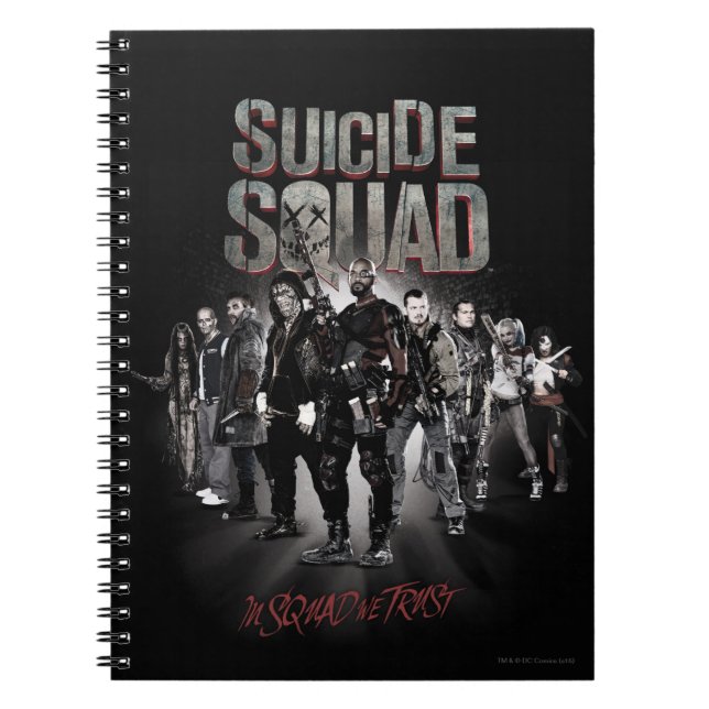 Caderno Espiral Esquadrão Suicida |Grupo de Trabalho X Lineup (Frente)